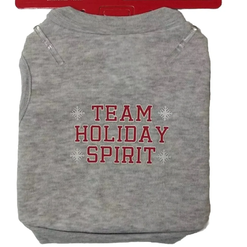 Wondershop Family Matching Cat “Team Holiday Spirit” Gray Pajamas Sweatshirt NEW